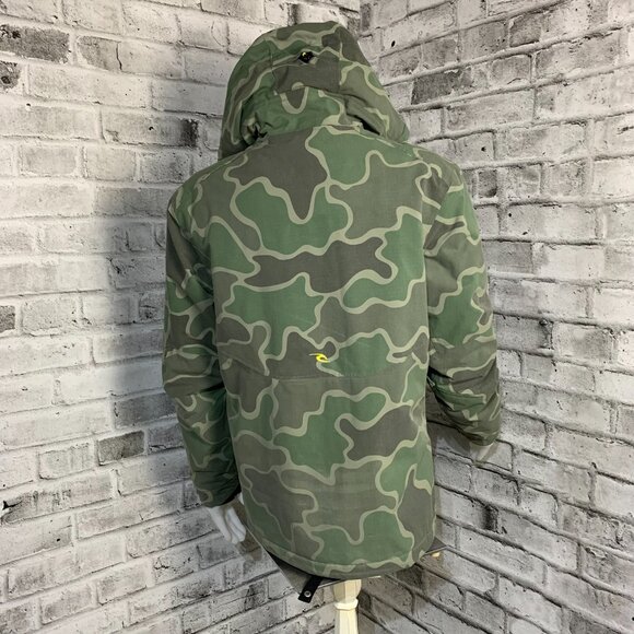 Rip Curl Snowboard Ski Winter Jacket Large Green Camo Hooded Unisex Snow Coat - Picture 5 of 16